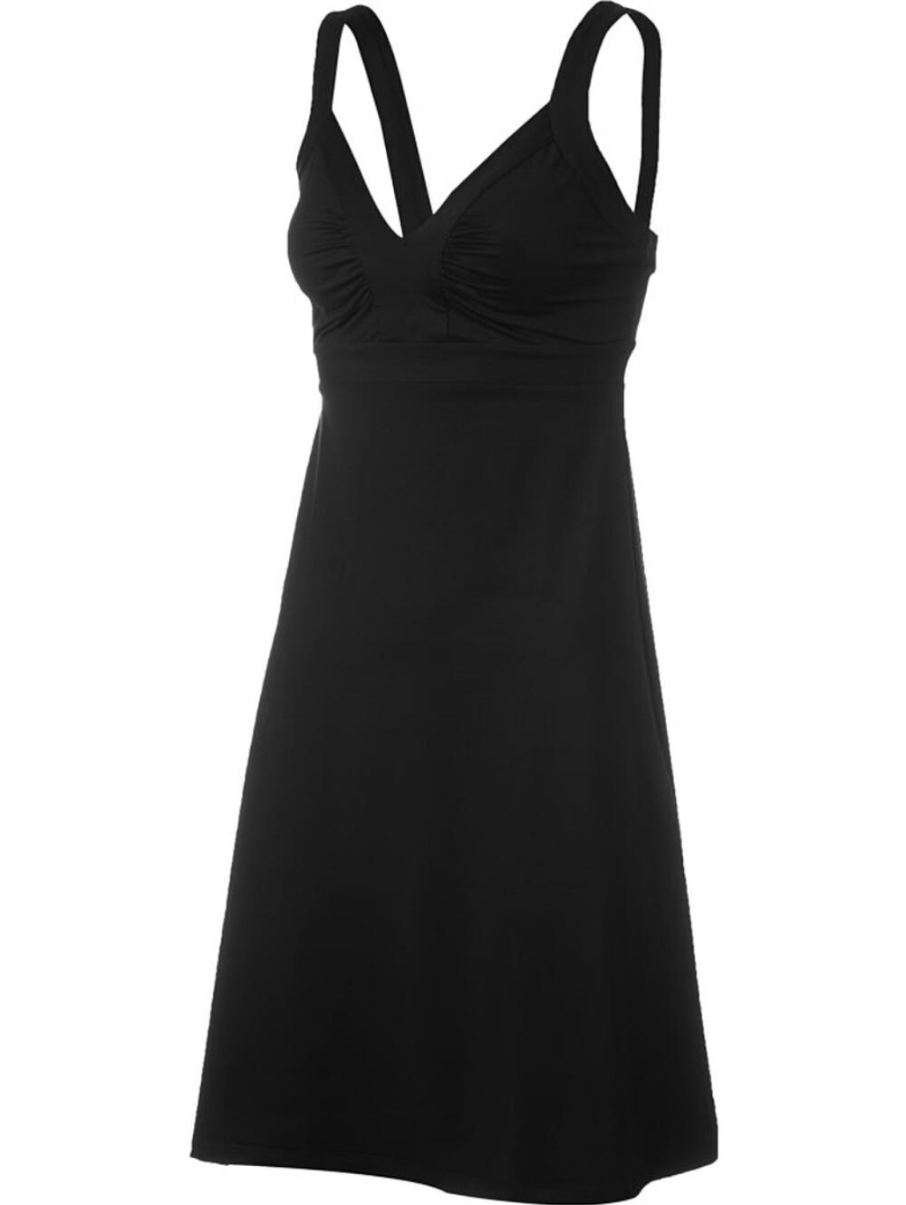 EUC•Patagonia Buttery Minette Dress Black A-Line Ruched V-Neck Strappy Back•MED